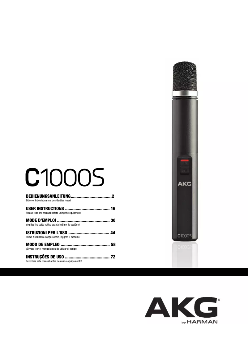 First page image of the manual for C1000 S