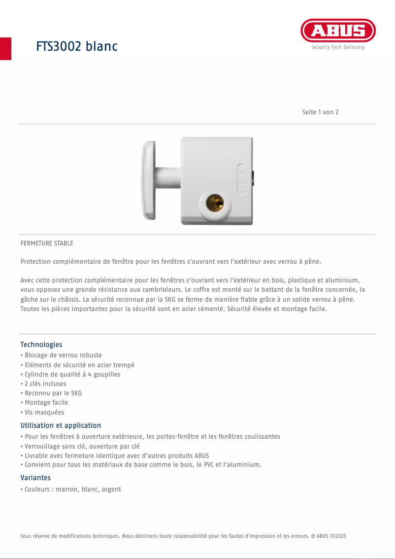 Image de la première page du manuel de l'appareil FTS3002