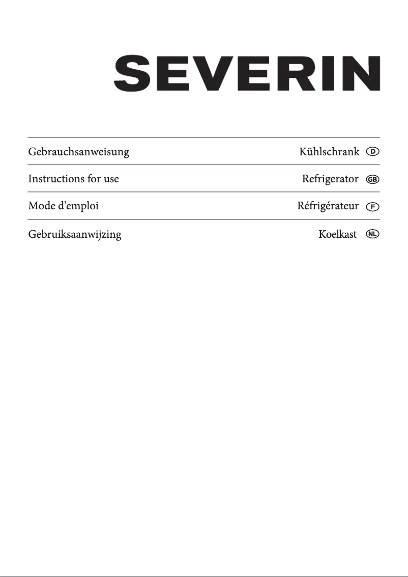 Page 1 of the manual User Manual Severin KS 9789