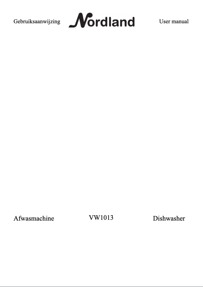 Page 1 of the manual User Manual Nordland VW1013