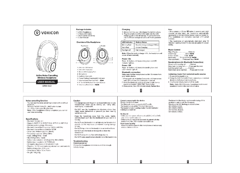 First page image of the manual for GR8H34D