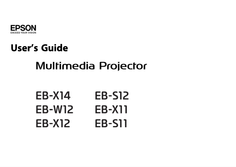 Page 1 of the manual User Manual Epson EB-X12
