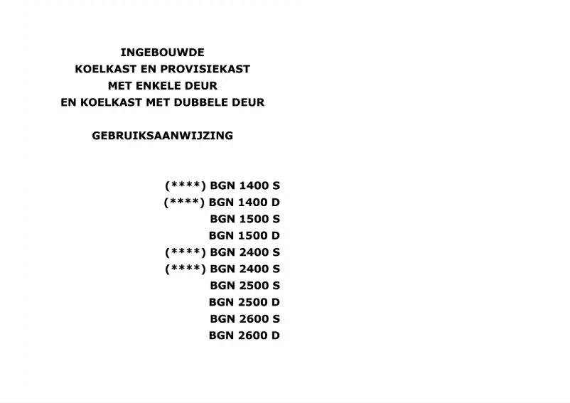First page image of the manual for BGN 2500
