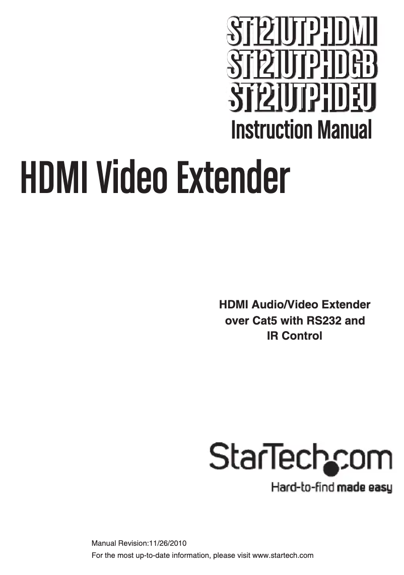 First page image of the manual for ST121UTPHDEU