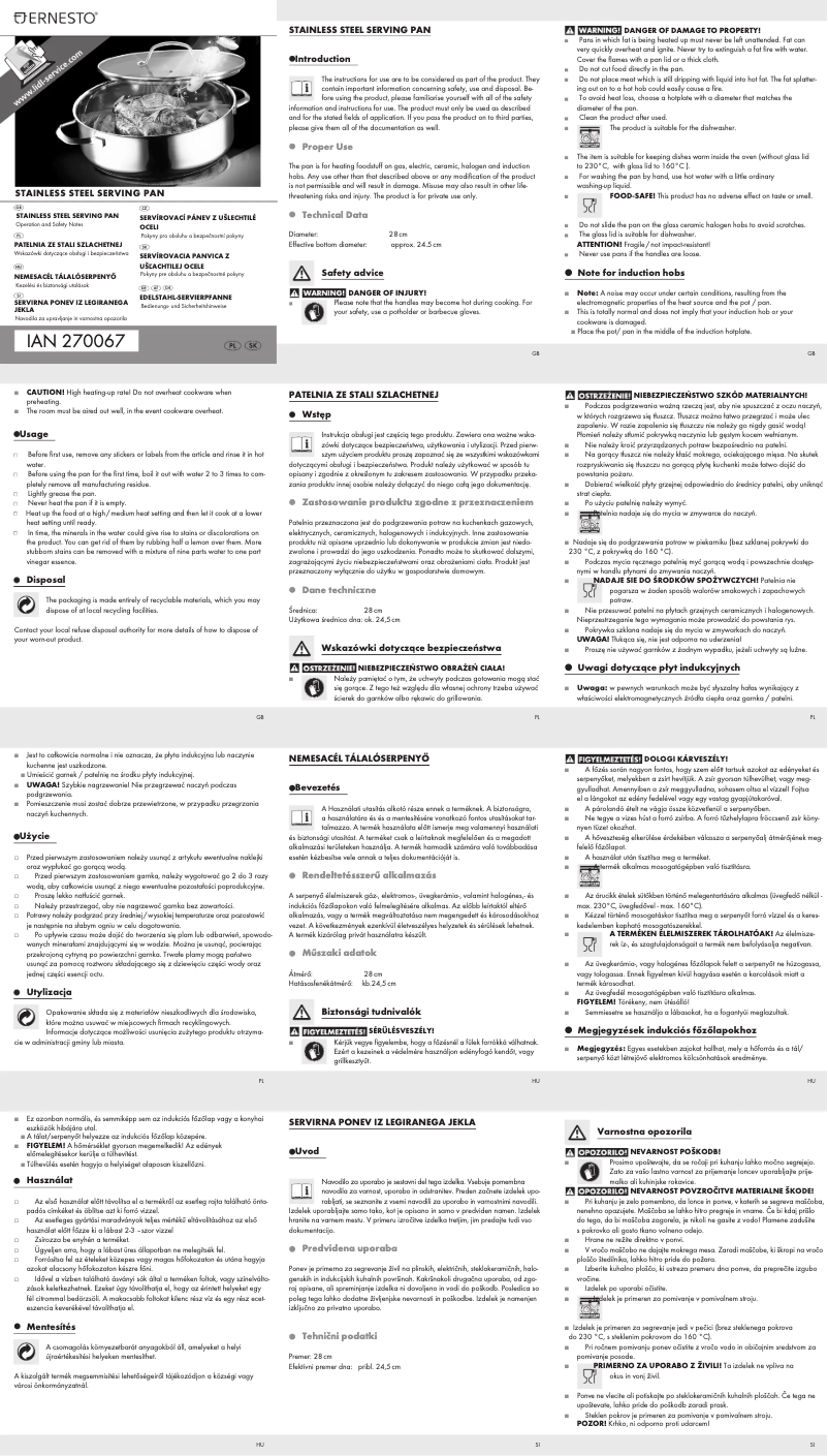 Page 1 of the manual User Manual Ernesto IAN 270067