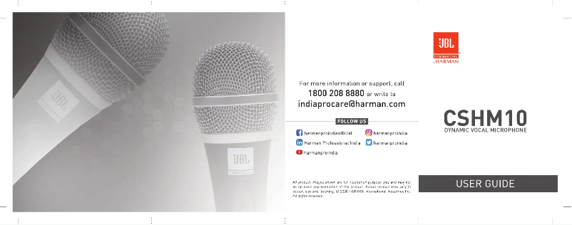 Page 1 of the manual User Manual JBL CSHM10