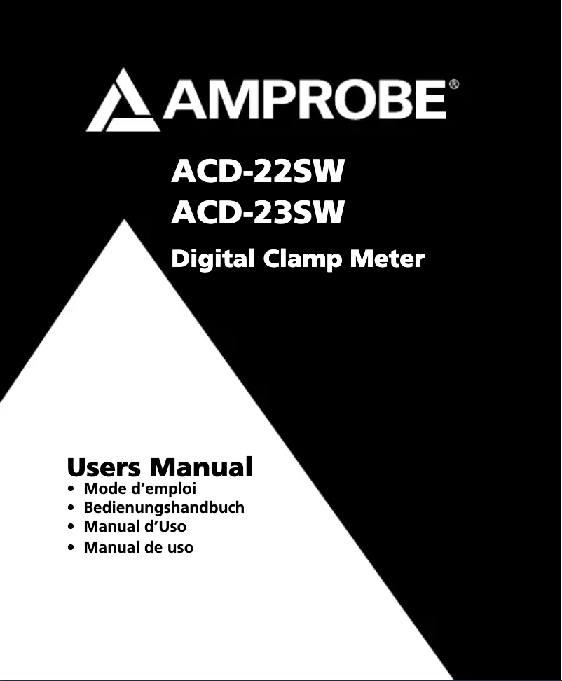 Page 1 of the manual User Manual Amprobe ACD-22SW