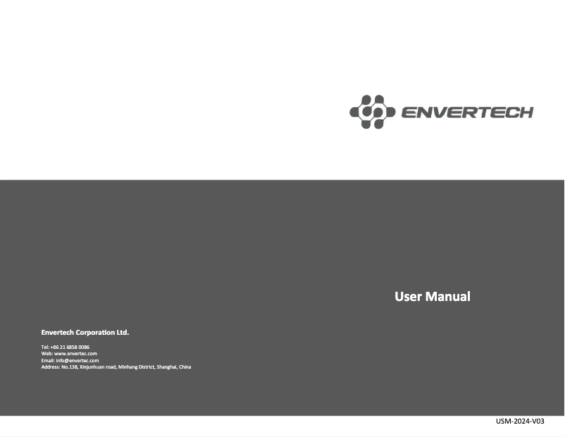 Page 1 of the manual User Manual Envertec EVT2000