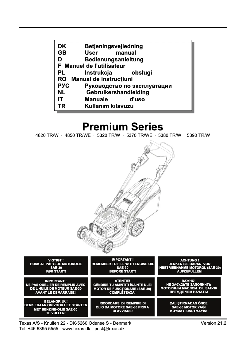 First page image of the manual for Premium 5390TR/W 4-S