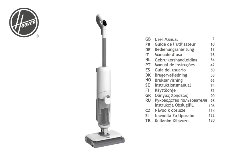 Page 1 of the manual User Manual Hoover Wet&Dry HW500 011