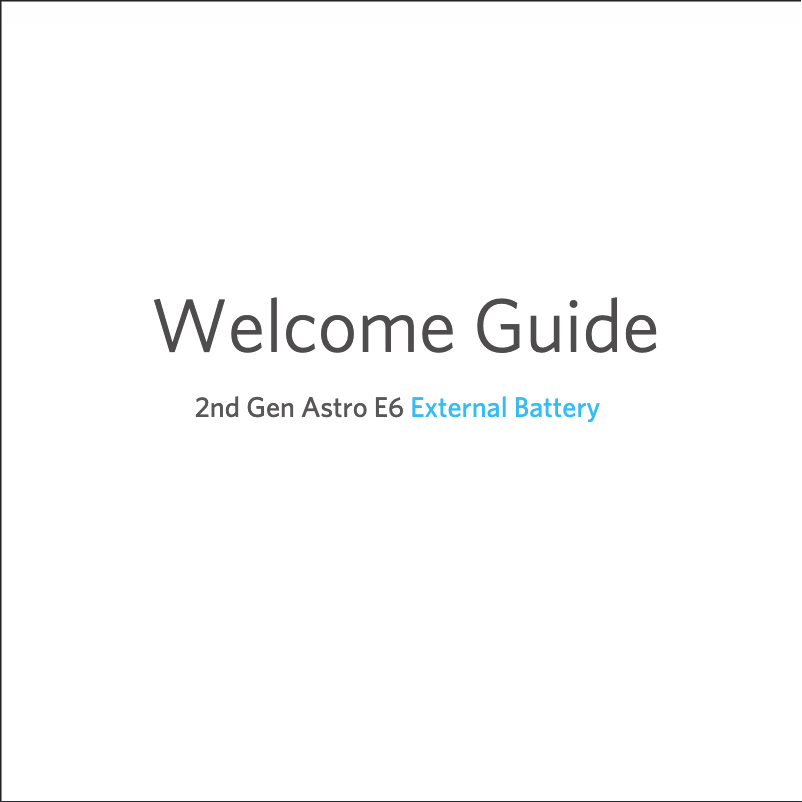 First page image of the manual for Astro E6