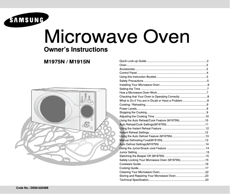 First page image of the manual for M1975N
