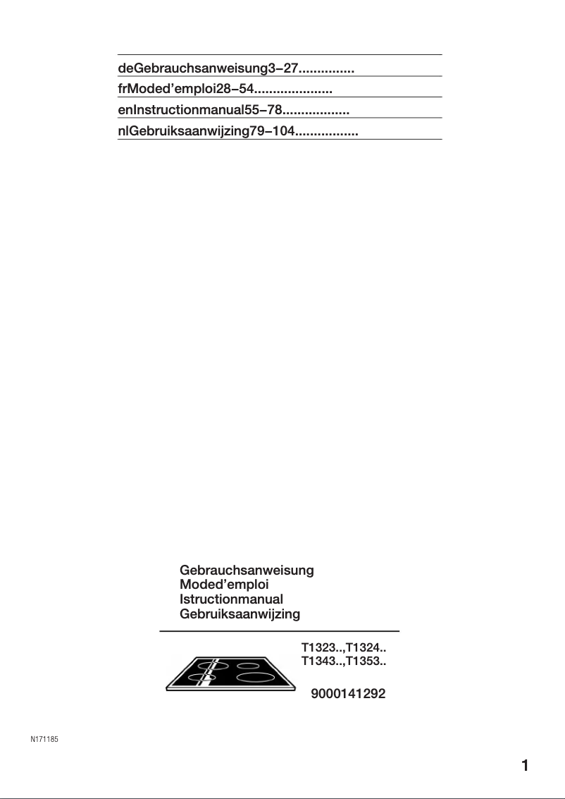 Page 1 of the manual User Manual Neff T1343N0