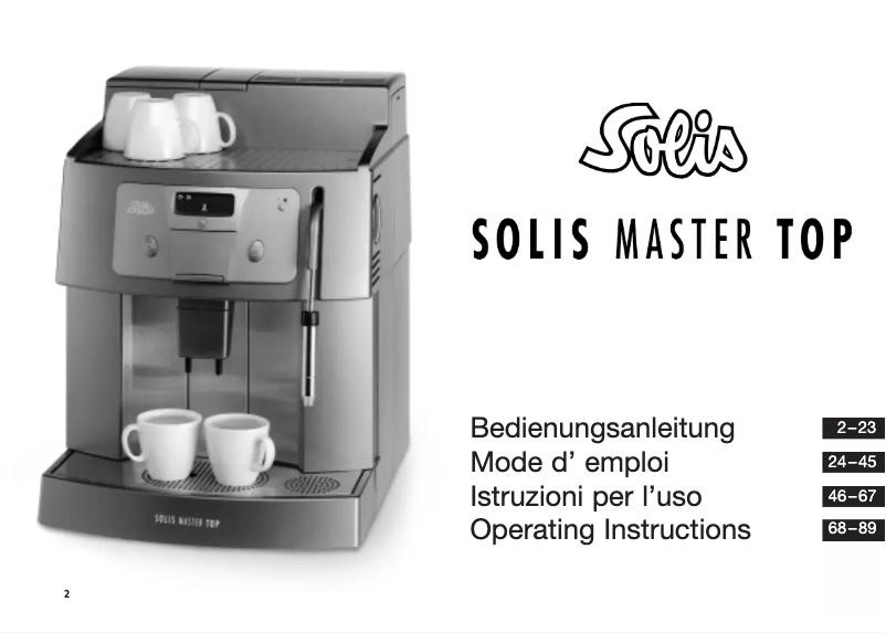 Page 1 of the manual User Manual Solis Master Top