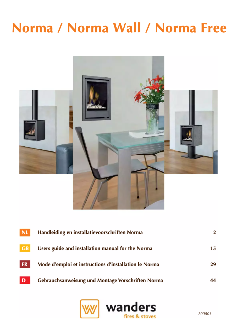 First page image of the manual for Norma Free