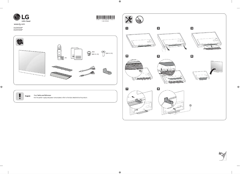 First page image of the manual for OLED65E8PPA