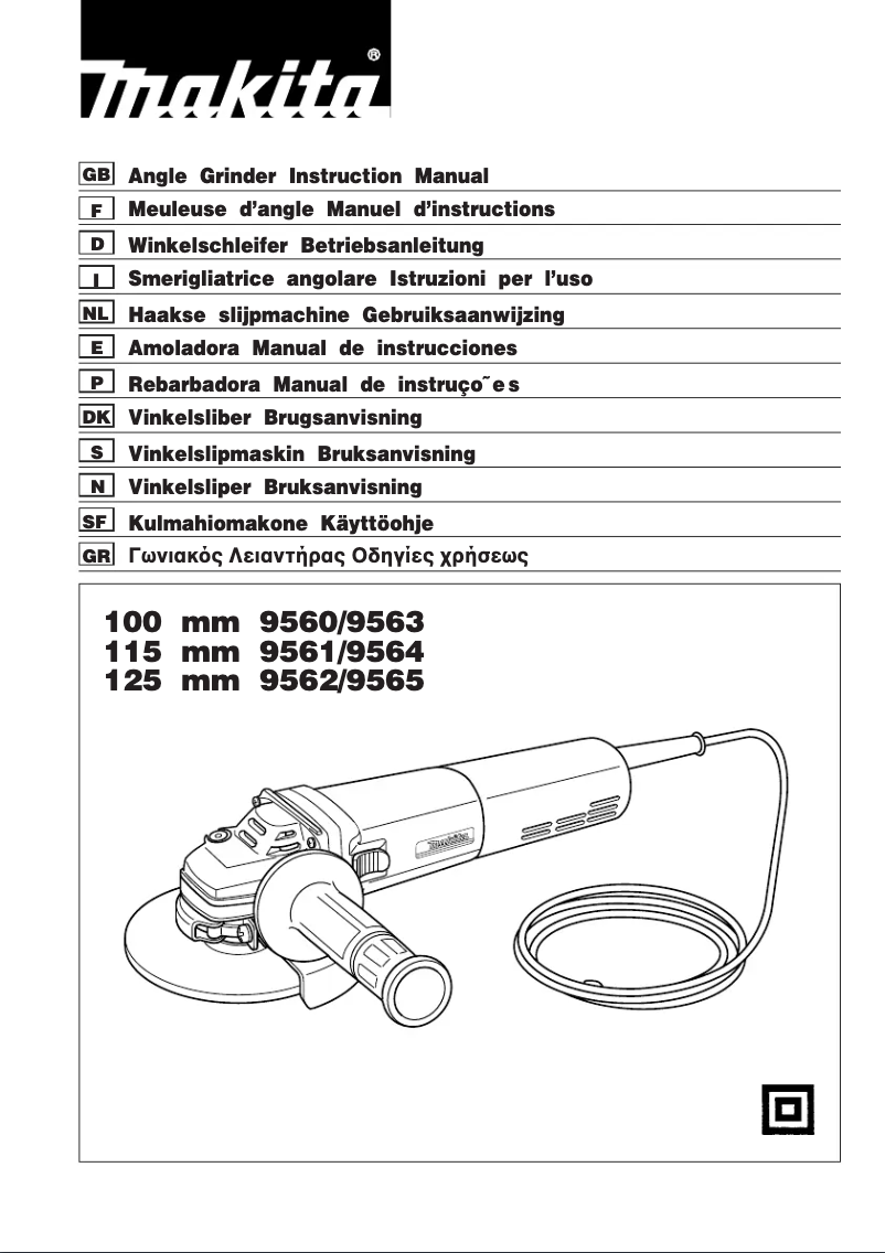 Page 1 of the manual User Manual Makita 9564Z