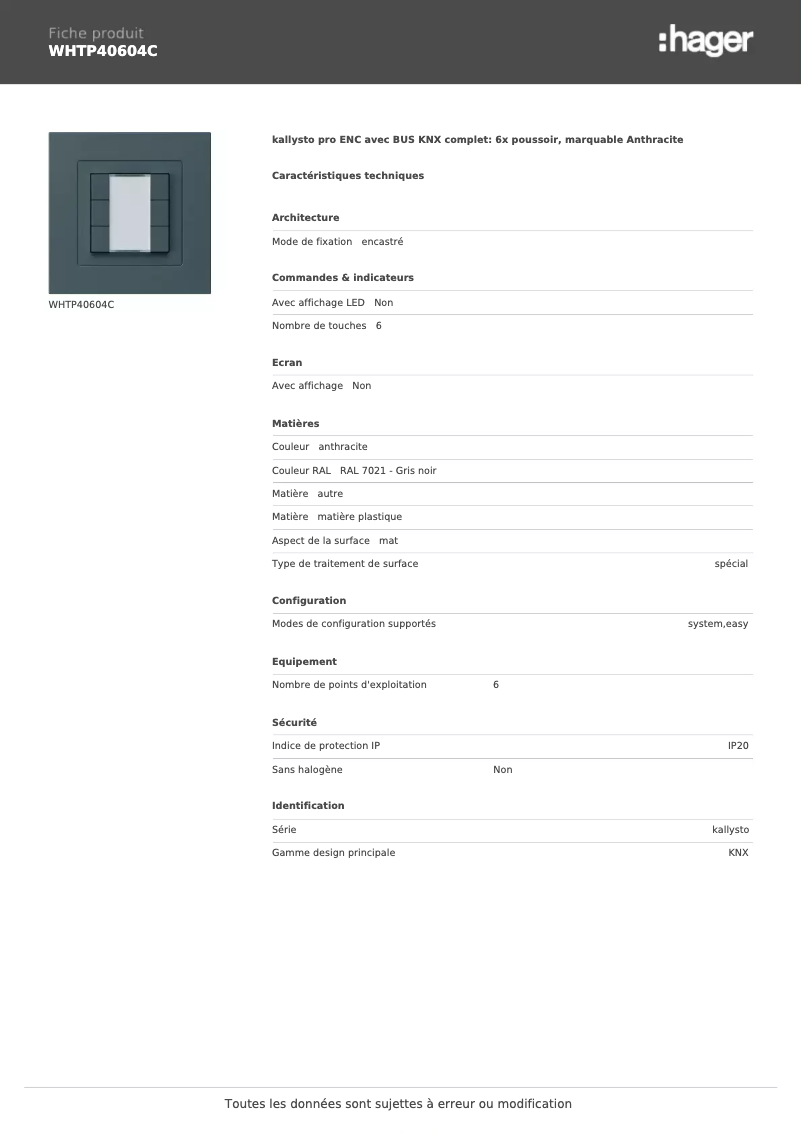 First page image of the manual for WHTP40604C