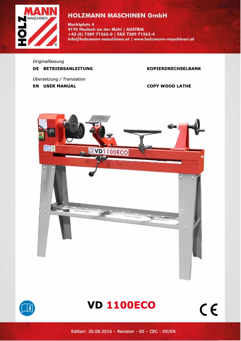 Page 1 of the manual User Manual Holzmann VD 1100ECO