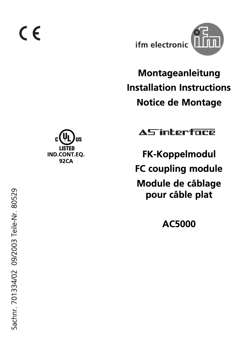 Page 1 of the manual User Manual IFM AC5000