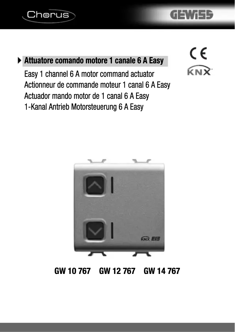 Page 1 de la notice Manuel utilisateur Gewiss GW12767
