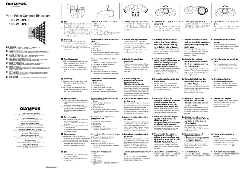 Page 1 of the manual User Manual Olympus 8x21 DPC I