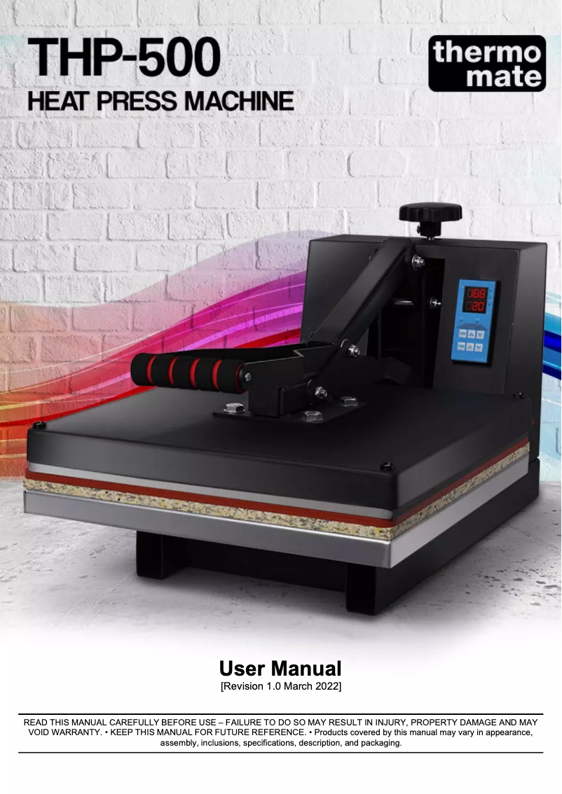 Page 1 of the manual User Manual Thermomate THP-500