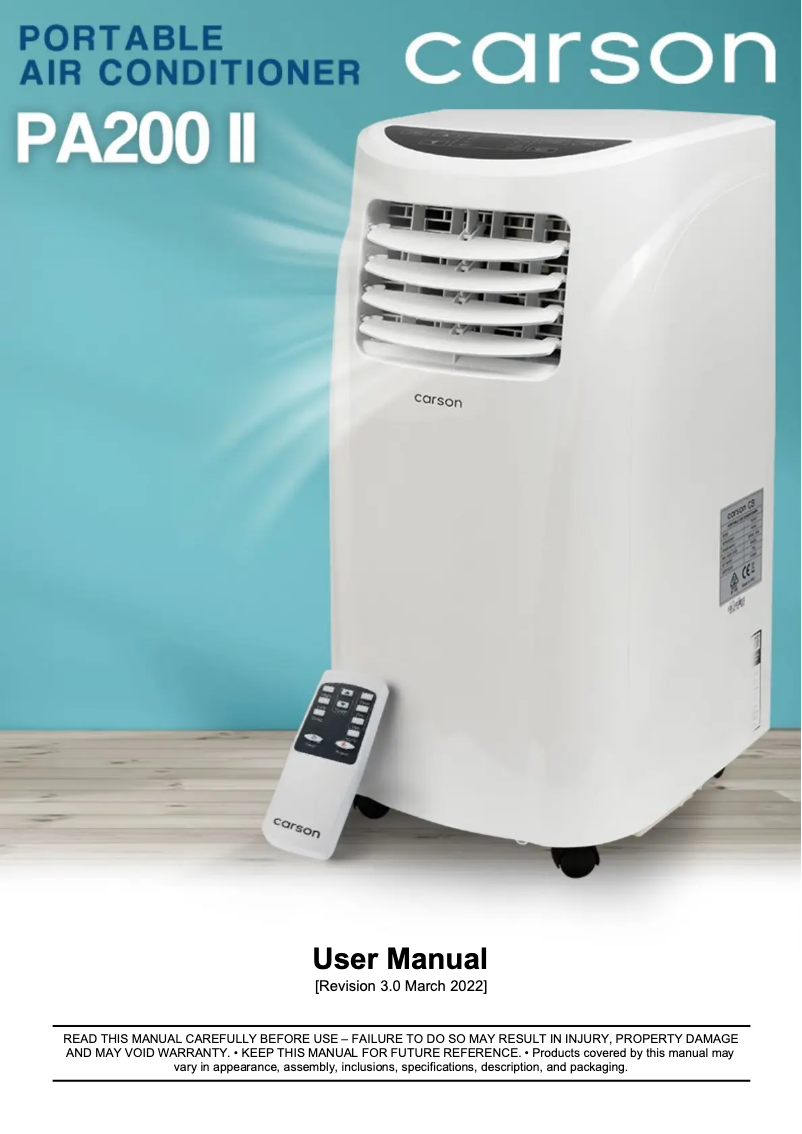 First page image of the manual for PA200 II