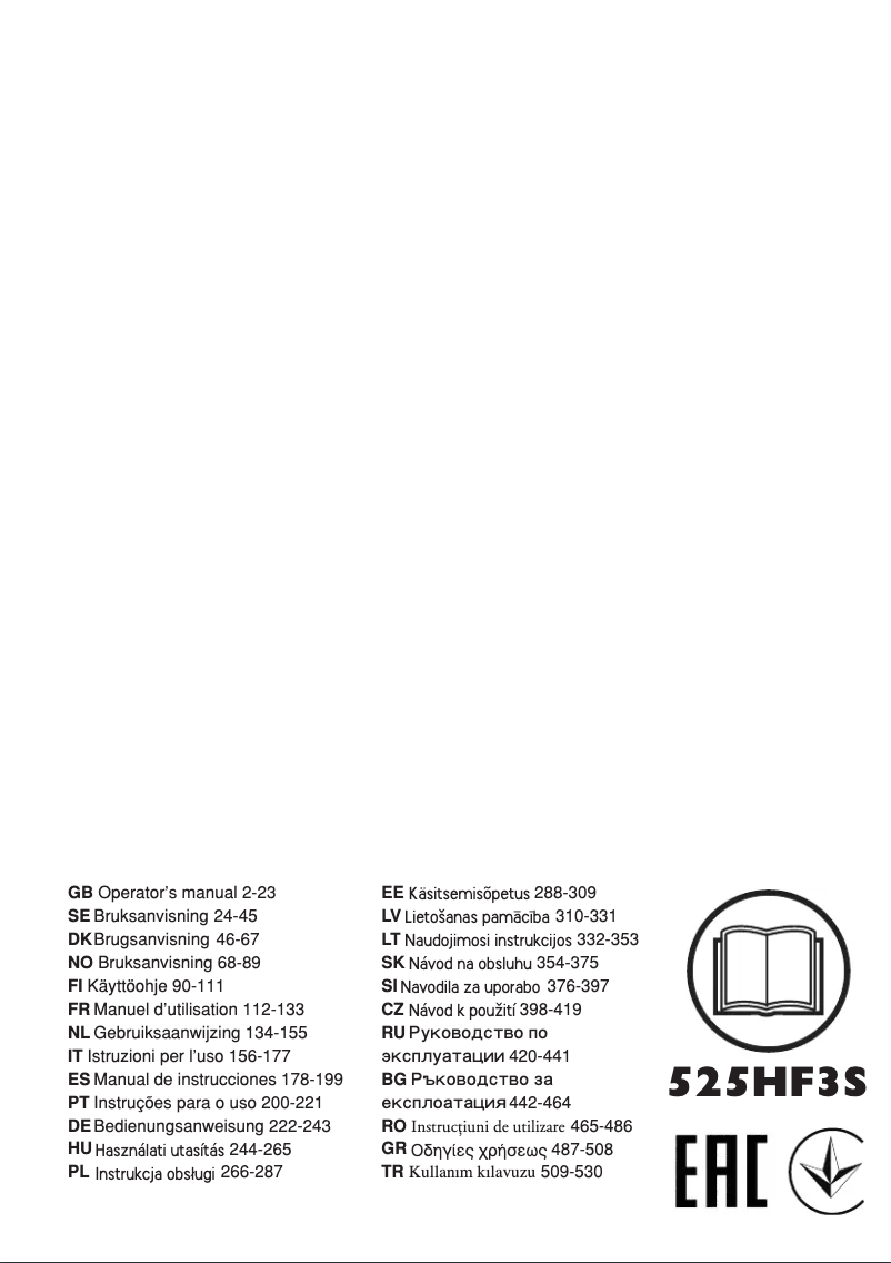 Page 1 of the manual User Manual Husqvarna 525HF3S
