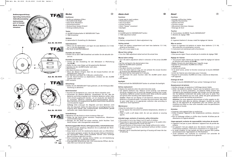 Page 1 of the manual User Manual TFA 60.1010