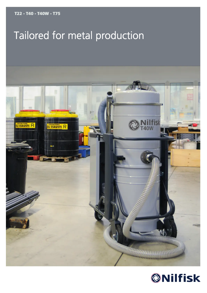 Page 1 of the manual Brochure Nilfisk T75