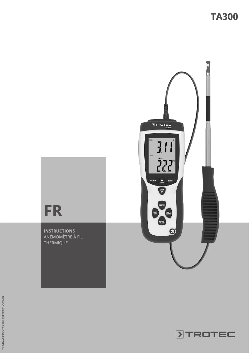 First page image of the manual for TA300