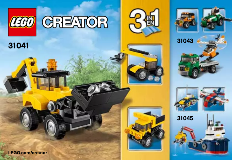 First page image of the manual for Construction Vehicles