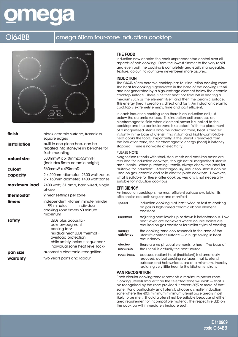 First page image of the manual for OI64BB