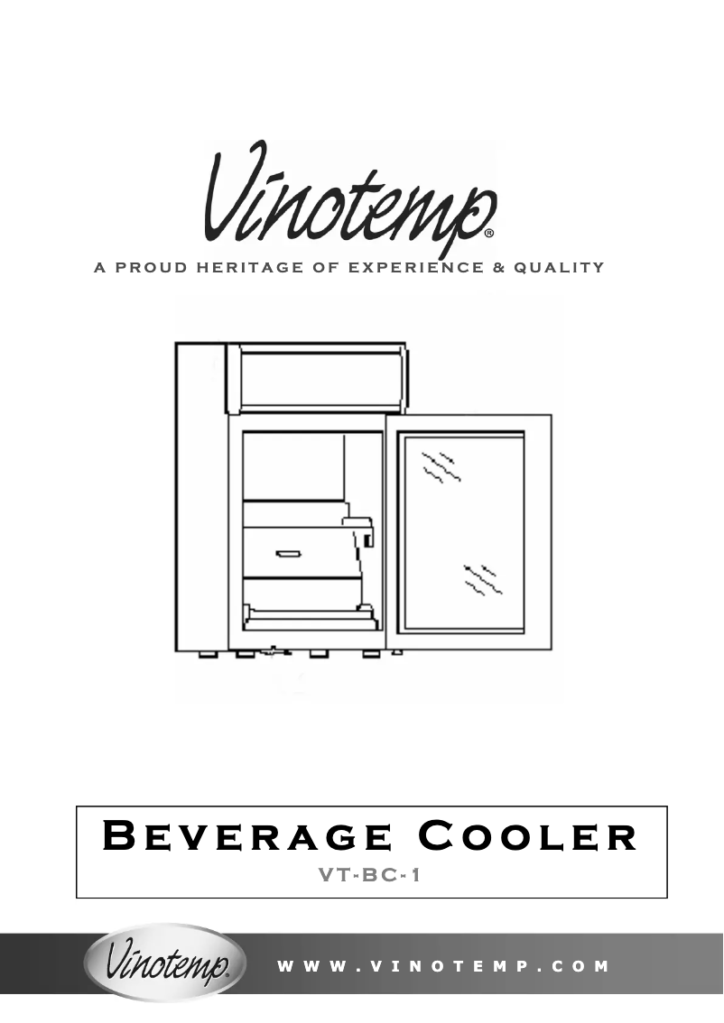 Page 1 of the manual User Manual Vinotemp VT-BC01