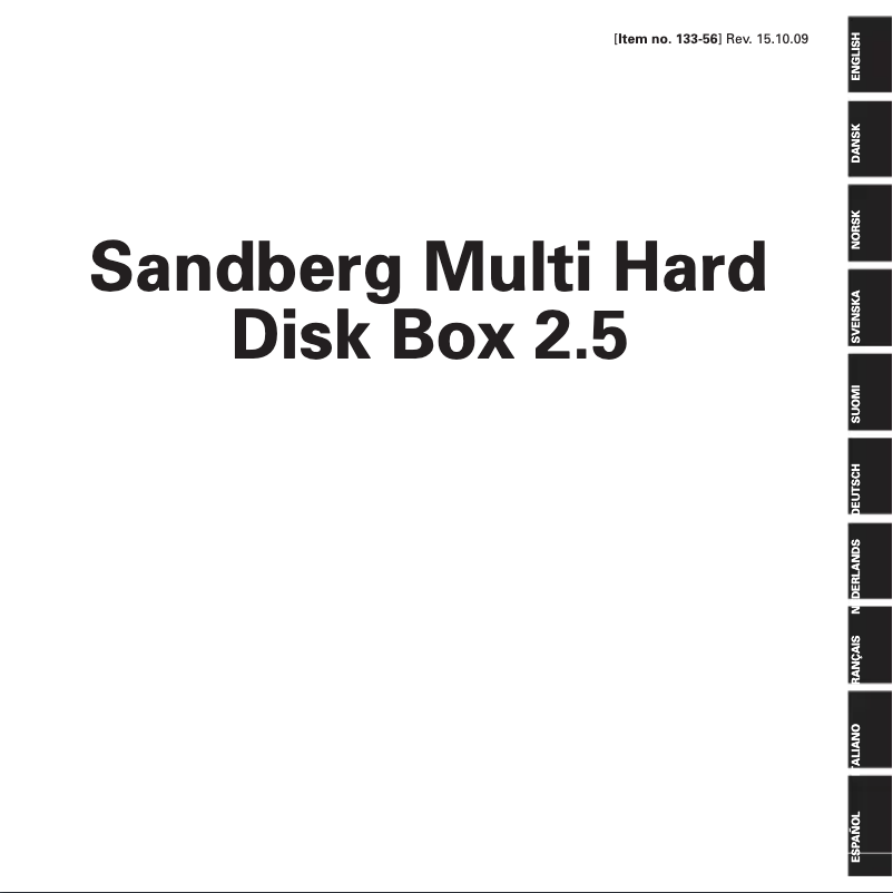 Page 1 of the manual User Manual Sandberg Multi Hard Disk Box 2.5