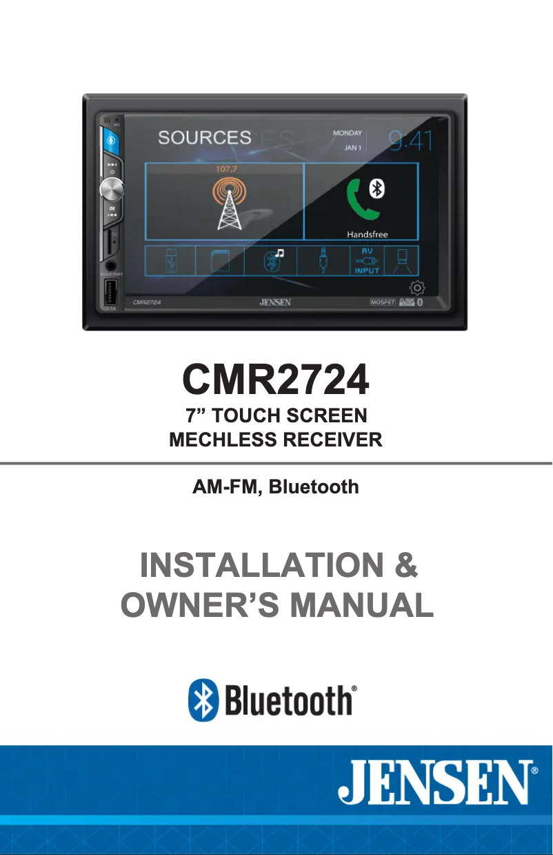 Page 1 of the manual User Manual Jensen CMR2724