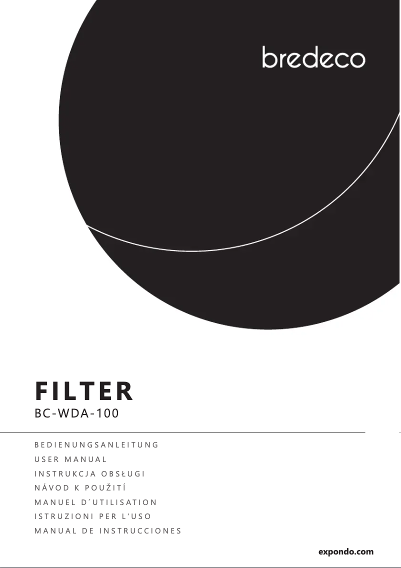 First page image of the manual for BC-WDA-100