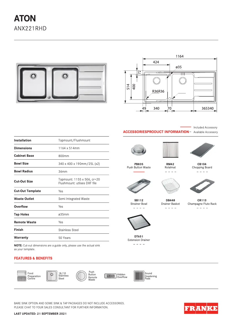Image de la première page du manuel de l'appareil ANX221RHD
