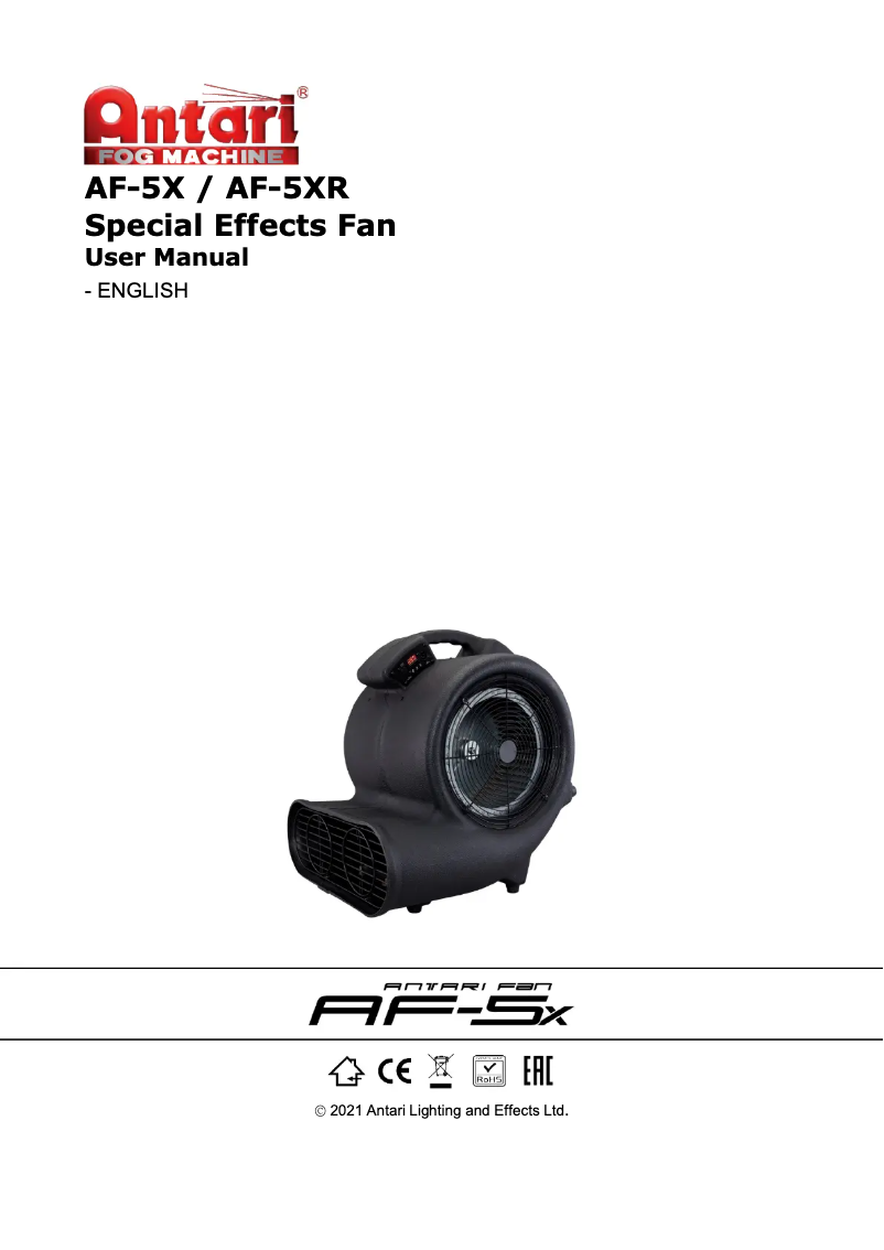 First page image of the manual for AF-5X