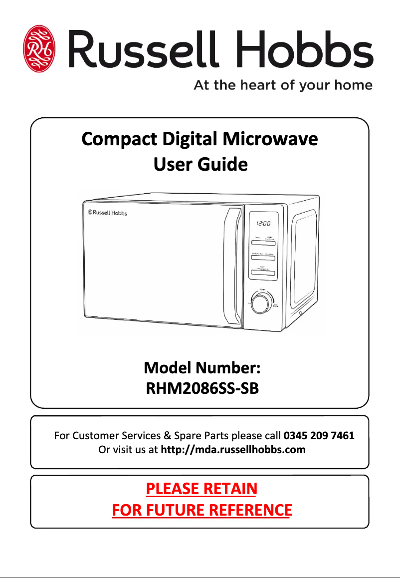 Page 1 of the manual User Manual Russell Hobbs RHM2086SS