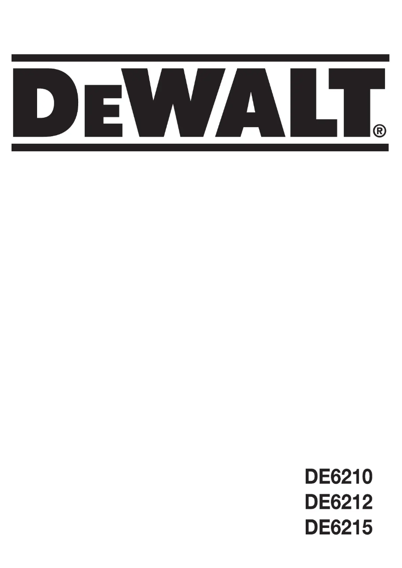 First page image of the manual for DE6215