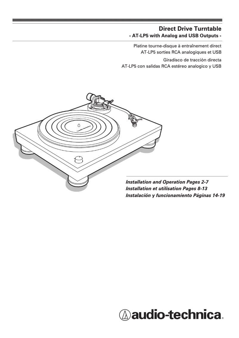 Page 1 of the manual User Manual Audio-Technica AT-LP5