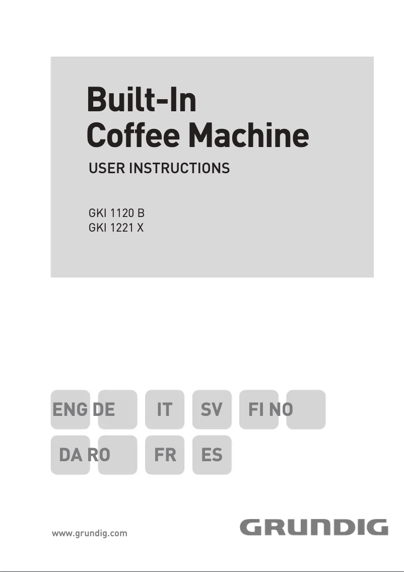 First page image of the manual for GKI1221X