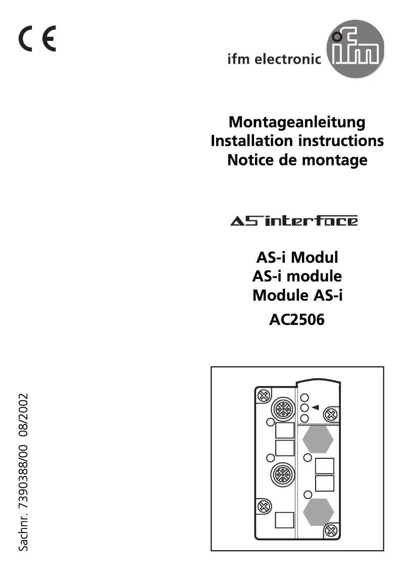 Page 1 of the manual User Manual IFM AC2506