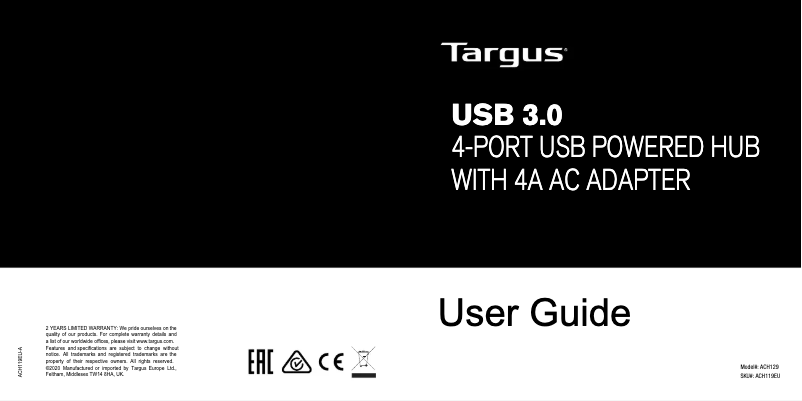 First page image of the manual for ACH119EU