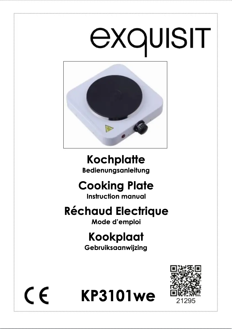 Page 1 of the manual User Manual Exquisit KP 3101 we