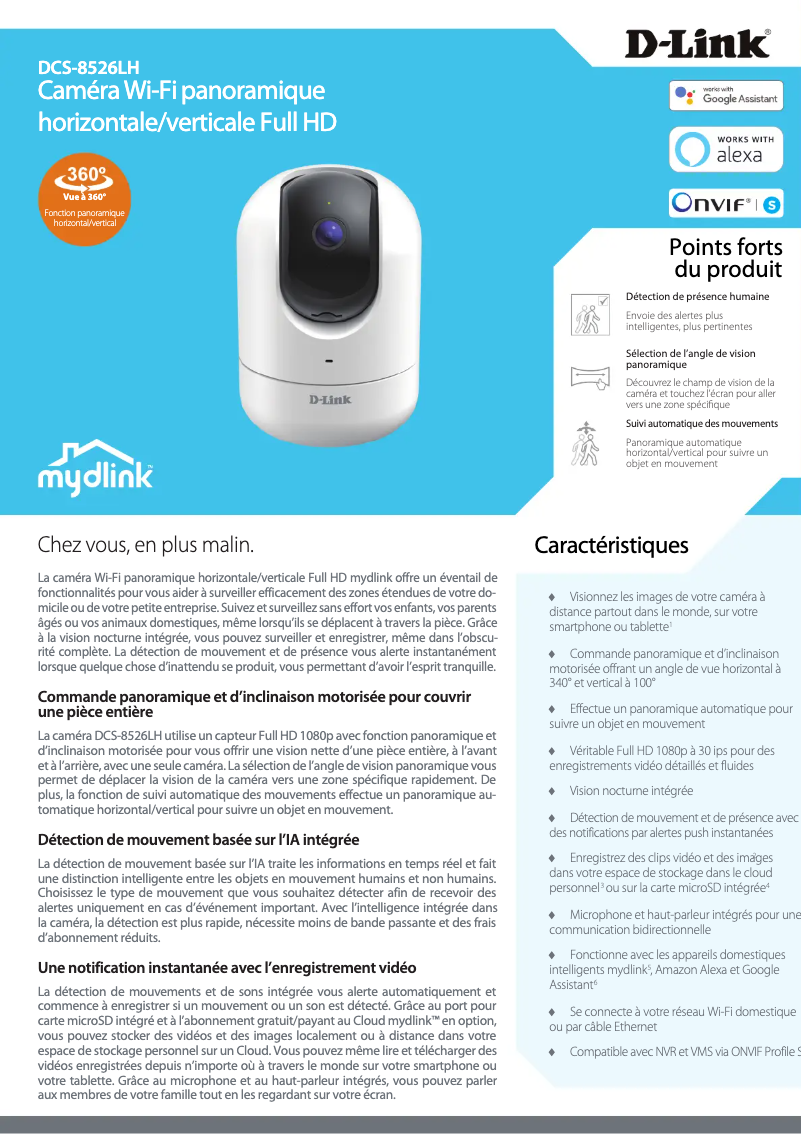 Page 1 of the manual Technical Sheet D-Link DCS-8526LH