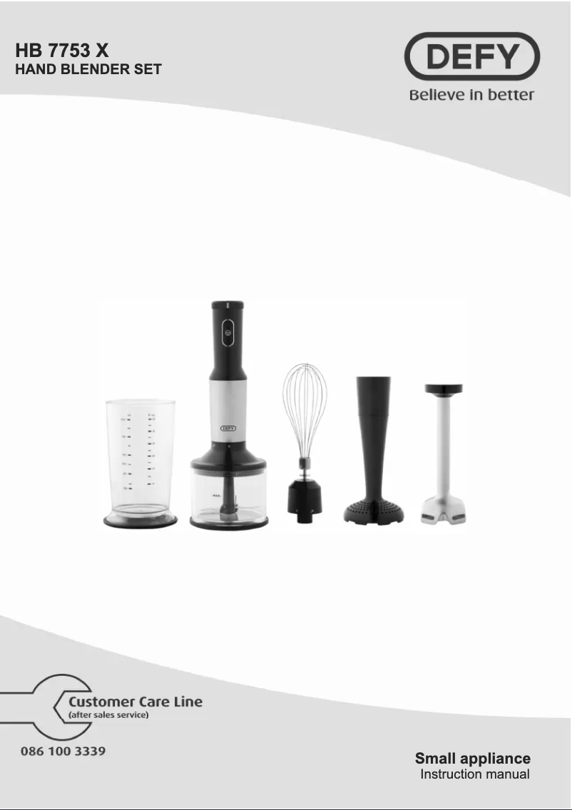 Page 1 of the manual User Manual Defy HB 7753 X