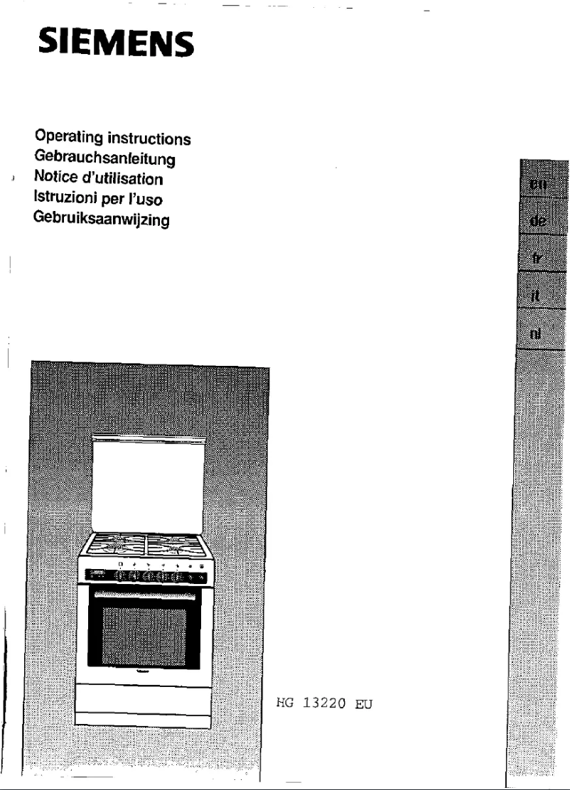 Page 1 of the manual User Manual Siemens HG13220EU